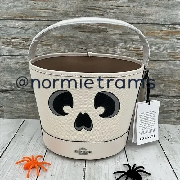 Coach Trick Or Treat Bucket With Halloween Ghost Bag Purse - Picture 1 of 9
